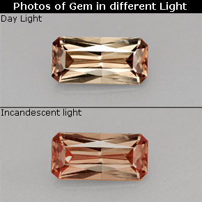 Grenat à changement de couleur multicolore naturelle taille émeraude, 1,21 ct, VVS-VS