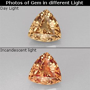 Grenat à changement de couleur multicolore naturelle trillion, 0,86 ct, VS