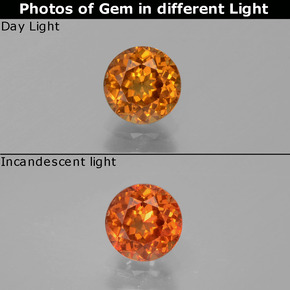 Grenat à changement de couleur  naturelle coupe roude, 0,86 ct, VVS-VS