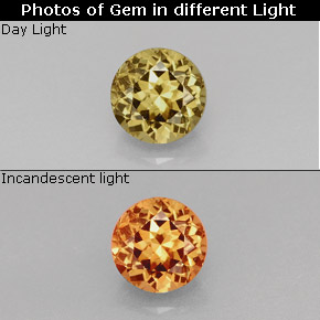 Grenat à changement de couleur multicolore naturelle coupe roude, 0,96 ct, VS