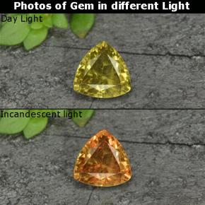 Grenat à changement de couleur jaune naturelle trillion, 0,70 ct, VS