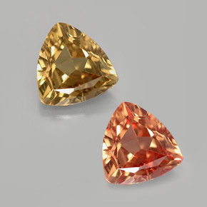 Grenat Couleur Changeant Brun Doré à Orange naturelle Trillion, 0.79 ct, VS