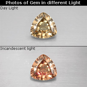Grenat à changement de couleur multicolore naturelle trillion, 0,62 ct, VS