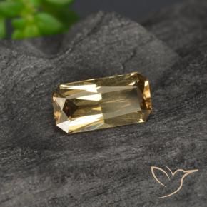 Grenat à changement de couleur doré naturelle taille émeraude, 0,63 ct, VVS-VS