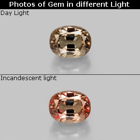 Grenat à changement de couleur multicolore naturelle coupe ovale, 1,12 ct, VS