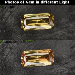 Grenat Couleur Changeant Brun doré naturelle Taille émeraude, 0.57 ct, VVS