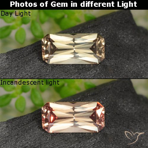 Grenat Couleur Changeant Or naturelle Taille émeraude, 0.65 ct, VVS