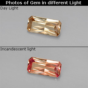 Grenat Couleur Changeant Brun Doré à Orange naturelle Taille émeraude, 0.55 ct, VVS-VS