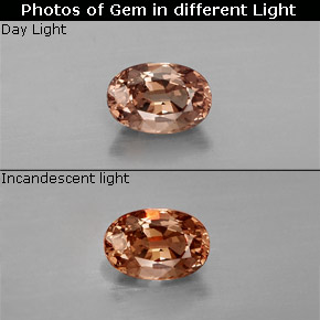 Grenat à changement de couleur de couleur changeante naturelle coupe ovale, 0,77 ct, VVS-VS