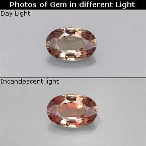 Grenat Couleur Changeant Brun moyen naturelle Coupe ovale, 0.58 ct, VS