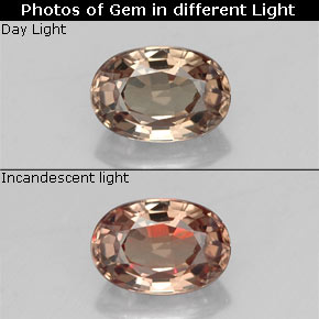 Grenat à changement de couleur multicolore naturelle coupe ovale, 0,70 ct, VVS