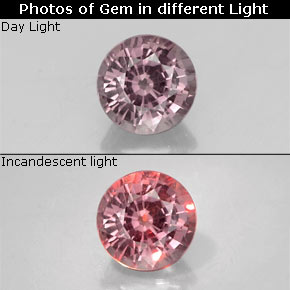 Grenat à changement de couleur multicolore naturelle coupe roude, 0,71 ct, VVS-VS