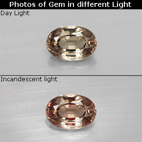 Grenat Couleur Changeant Marron clair naturelle Coupe ovale, 0.62 ct, VVS-VS