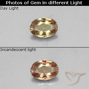 0.50ct Naturel Brun doré Grenat Couleur Changeant, ovale, VVS-VS