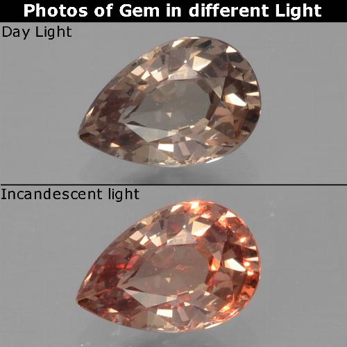 Grenat à changement de couleur jaune naturelle en forme de poire, 0,48 ct, VVS-VS