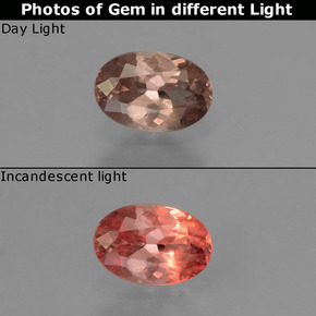 Grenat à changement de couleur de couleur changeante naturelle coupe ovale, 0,55 ct, VS-SI