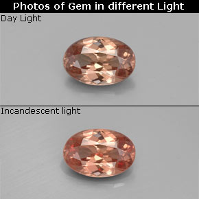 Grenat à changement de couleur de couleur changeante naturelle coupe ovale, 0,55 ct, VS