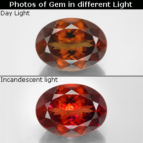 Grenat à changement de couleur multicolore naturelle coupe ovale, 11,34 ct, VS-SI