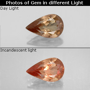 Grenat à changement de couleur marron naturelle en forme de poire, 0,93 ct, VS