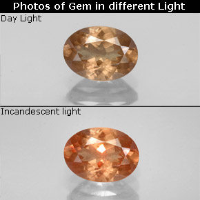 Grenat à changement de couleur marron naturelle coupe ovale, 1,07 ct, VS-SI