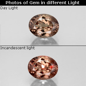 Grenat à changement de couleur de couleur changeante naturelle coupe ovale, 1,11 ct, VS