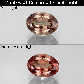 Grenat à changement de couleur marron naturelle coupe ovale, 1,10 ct, VS