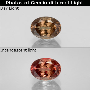 Grenat à changement de couleur multicolore naturelle coupe ovale, 1,18 ct, VVS-VS