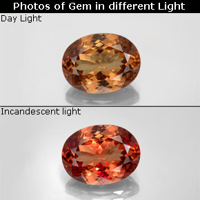 Grenat à changement de couleur multicolore naturelle coupe ovale, 5,98 ct, VS-SI