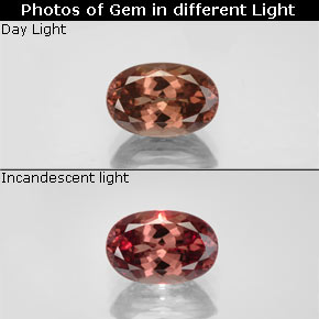 Grenat à changement de couleur multicolore naturelle coupe ovale, 3,78 ct, VS