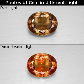 Grenat Couleur Changeant Brun Doré à Orange naturelle Coupe ovale, 2.65 ct, VS-SI