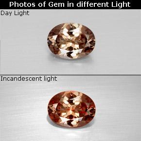 Grenat à changement de couleur marron naturelle coupe ovale, 1,57 ct, VS