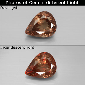 Grenat à changement de couleur multicolore naturelle en forme de poire, 2,35 ct, VS-SI