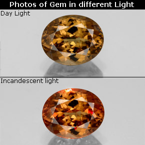 Grenat à changement de couleur multicolore naturelle coupe ovale, 2,72 ct, VVS-VS