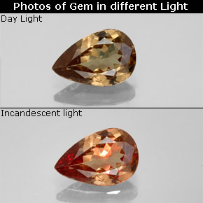 Grenat Couleur Changeant Marron clair naturelle En forme de poire, 1.41 ct, VS