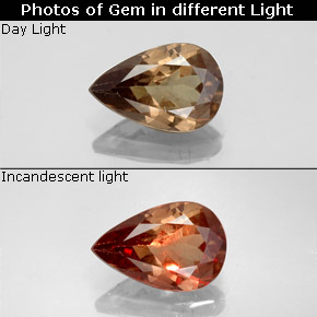 Grenat à changement de couleur multicolore naturelle en forme de poire, 1,58 ct, VS-SI