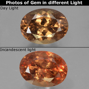 Grenat Couleur Changeant Brun Doré à Orange naturelle Coupe ovale, 1.87 ct, VS-SI