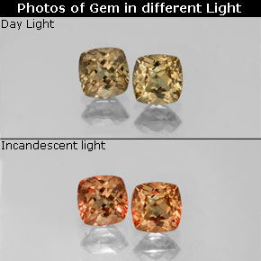 Achetez naturel ct Brun Doré à Orange Grenat Couleur Changeant gems, Coupe coussin, En provenance Madagascar chez GemSelect. En stock, livraison internationale!