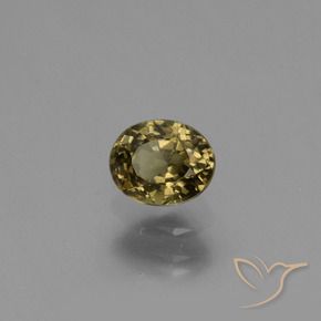 Grenat à changement de couleur jaune naturelle coupe ovale, 0,65 ct, VS