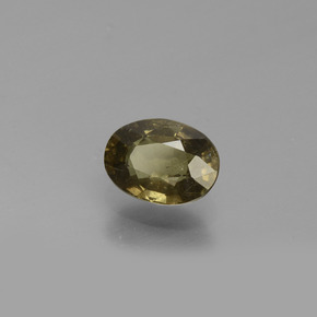 Grenat à changement de couleur jaune naturelle coupe ovale, 0,69 ct, VS