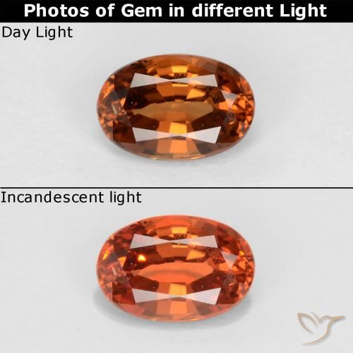 Grenat à changement de couleur marron naturelle coupe ovale, 0,60 ct, VS