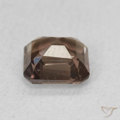Grenat à changement de couleur marron naturelle taille émeraude, 0,97 ct, VVS-VS