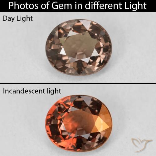 1.35ct Naturel Brun moyen Grenat Couleur Changeant, ovale, VVS