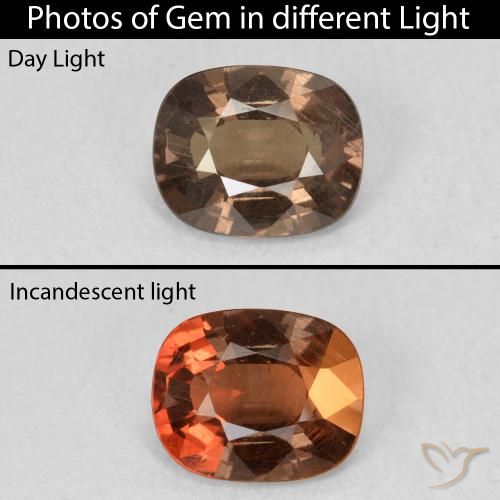 Grenat Couleur Changeant Brun pain d'épices naturelle Coussin, 1.62 ct, VS