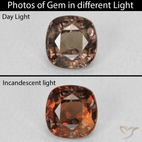 1.06ct Naturel Brun pain d'épices Grenat Couleur Changeant, Coussin, VS