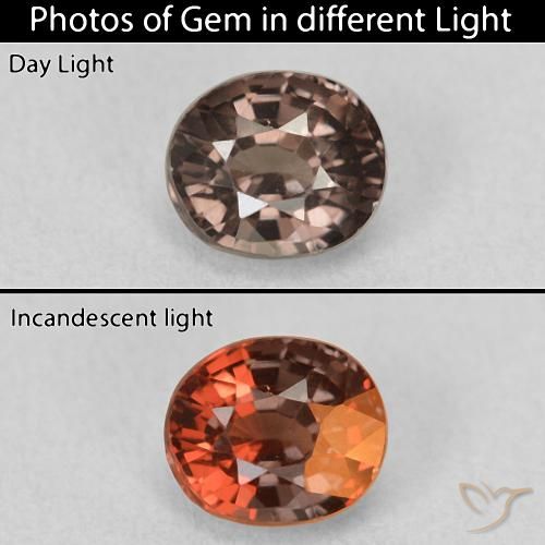 1.20ct Naturel Brun moyen Grenat Couleur Changeant, ovale, VVS