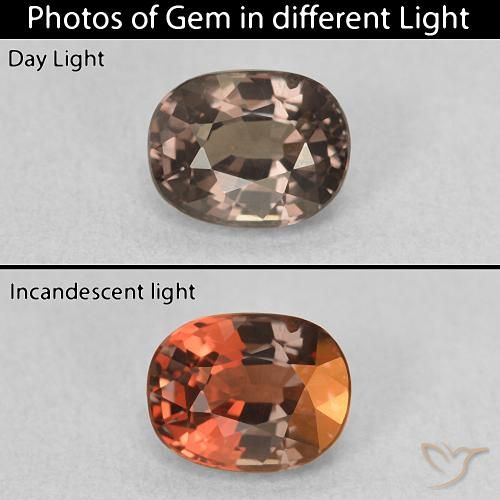1.03ct Naturel Brun léger moyen Grenat Couleur Changeant, Coussin, VVS-VS