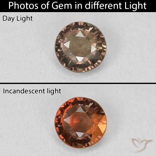 1.20ct Naturel Brun léger moyen Grenat Couleur Changeant, Tour, VVS-VS