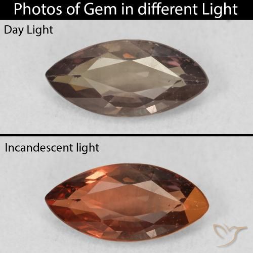 1.03ct Naturel Marron foncé Grenat Couleur Changeant, Marquise, VVS-VS