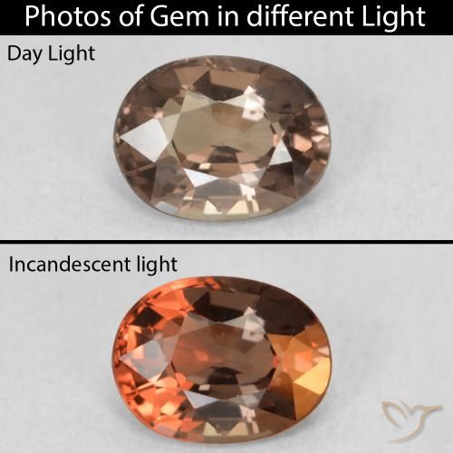 1.13ct Naturel Marron foncé Grenat Couleur Changeant, ovale, VVS-VS