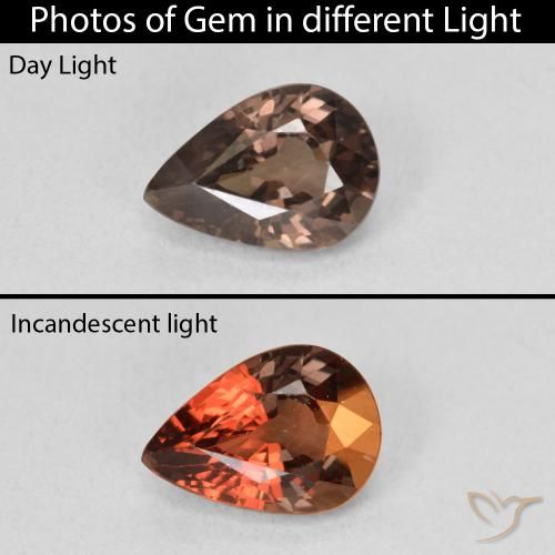 1.81ct Naturel Brun léger moyen Grenat Couleur Changeant, En forme de poire, VS